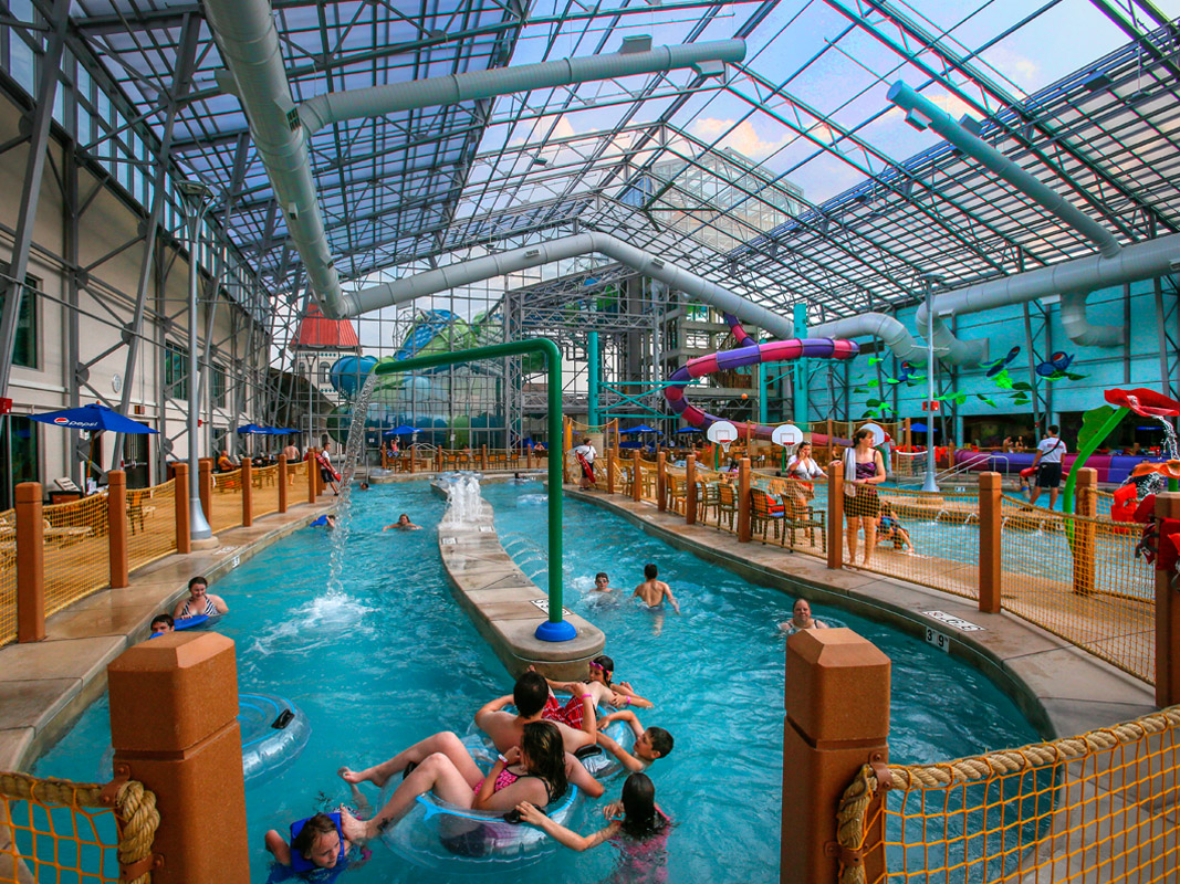 Zehnder's Splash Village Waterpark Retractable Roof