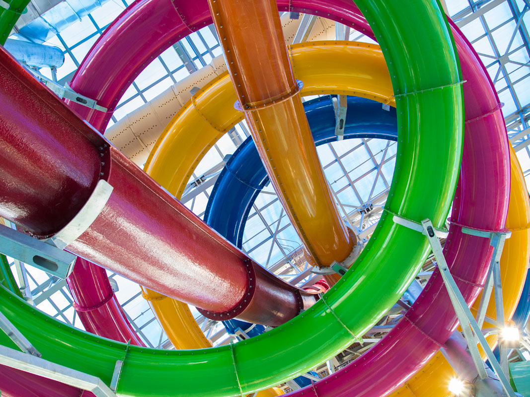 OpenAire's retractable roof over Epic Waters Waterpark in Grand Prairie, Texas - the biggest retractable roof over a waterpark in the world!